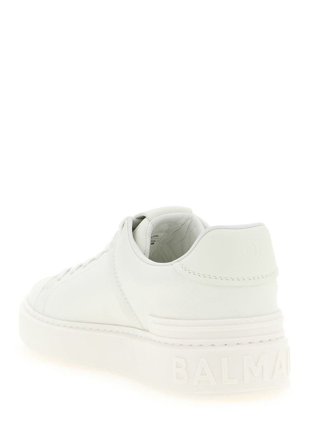 Balmain White Calfskin Low Top Sneakers