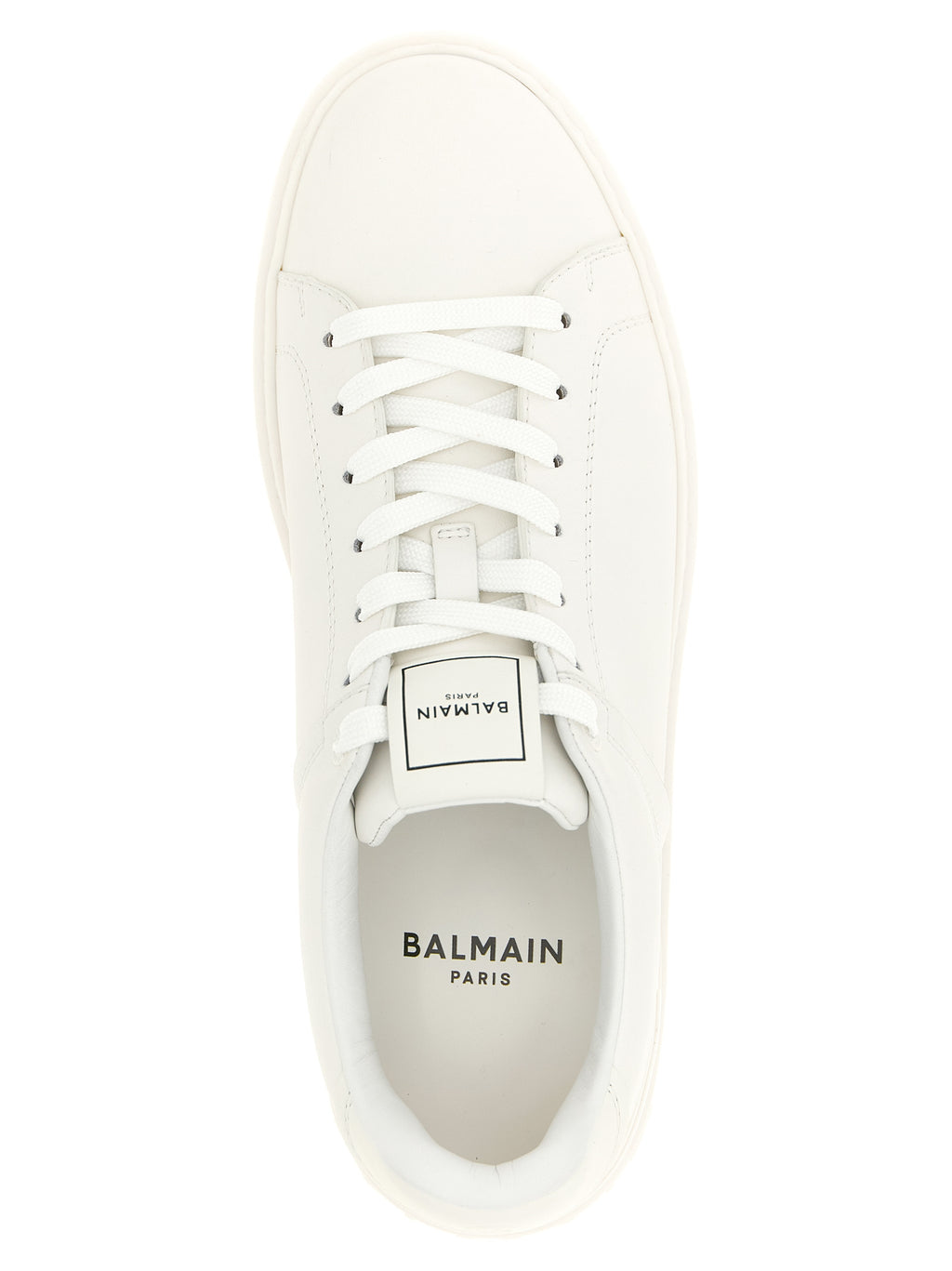Balmain White Calfskin Low Top Sneakers