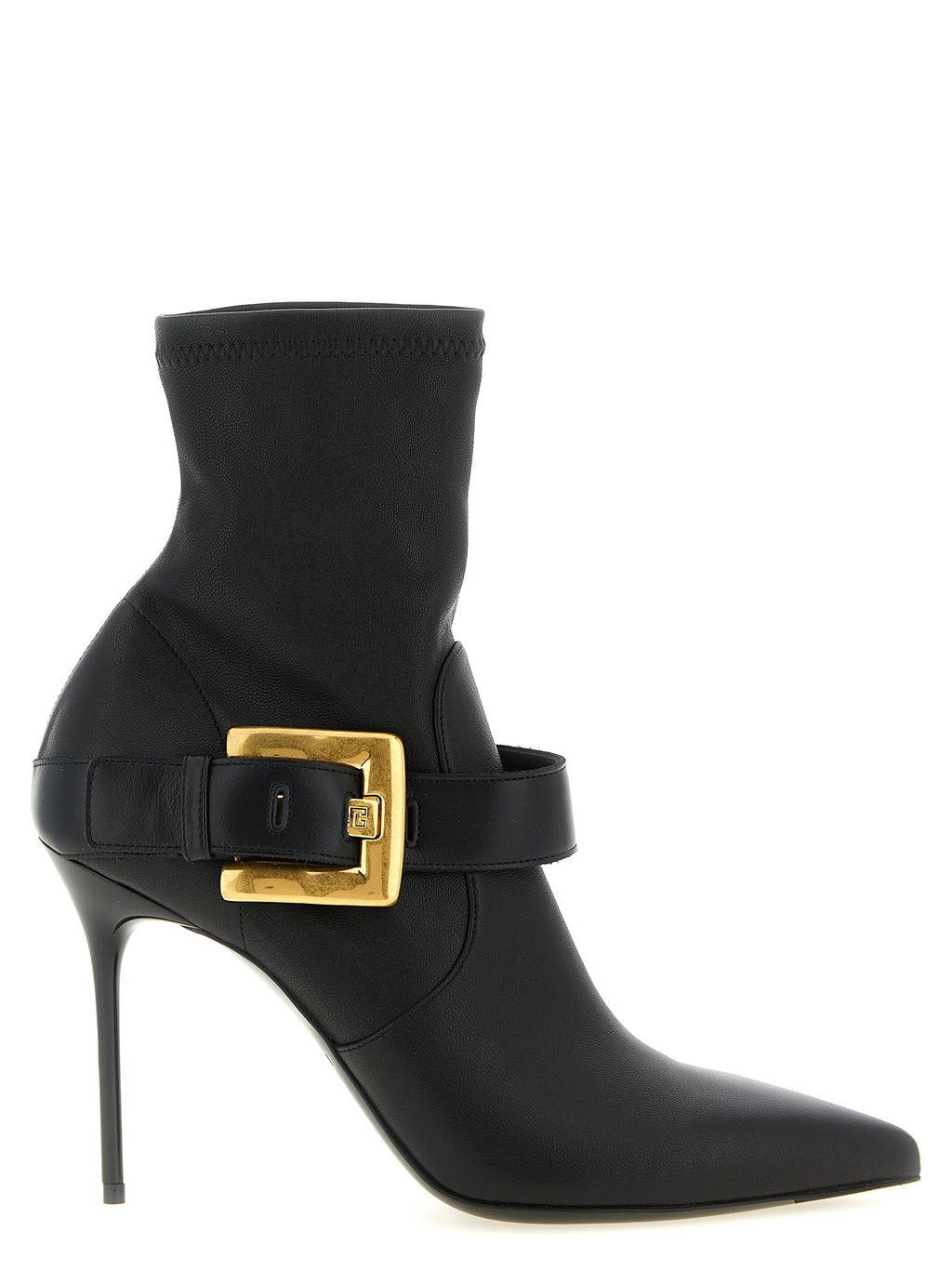 Balmain Black Lamb Leather Ankle Boots
