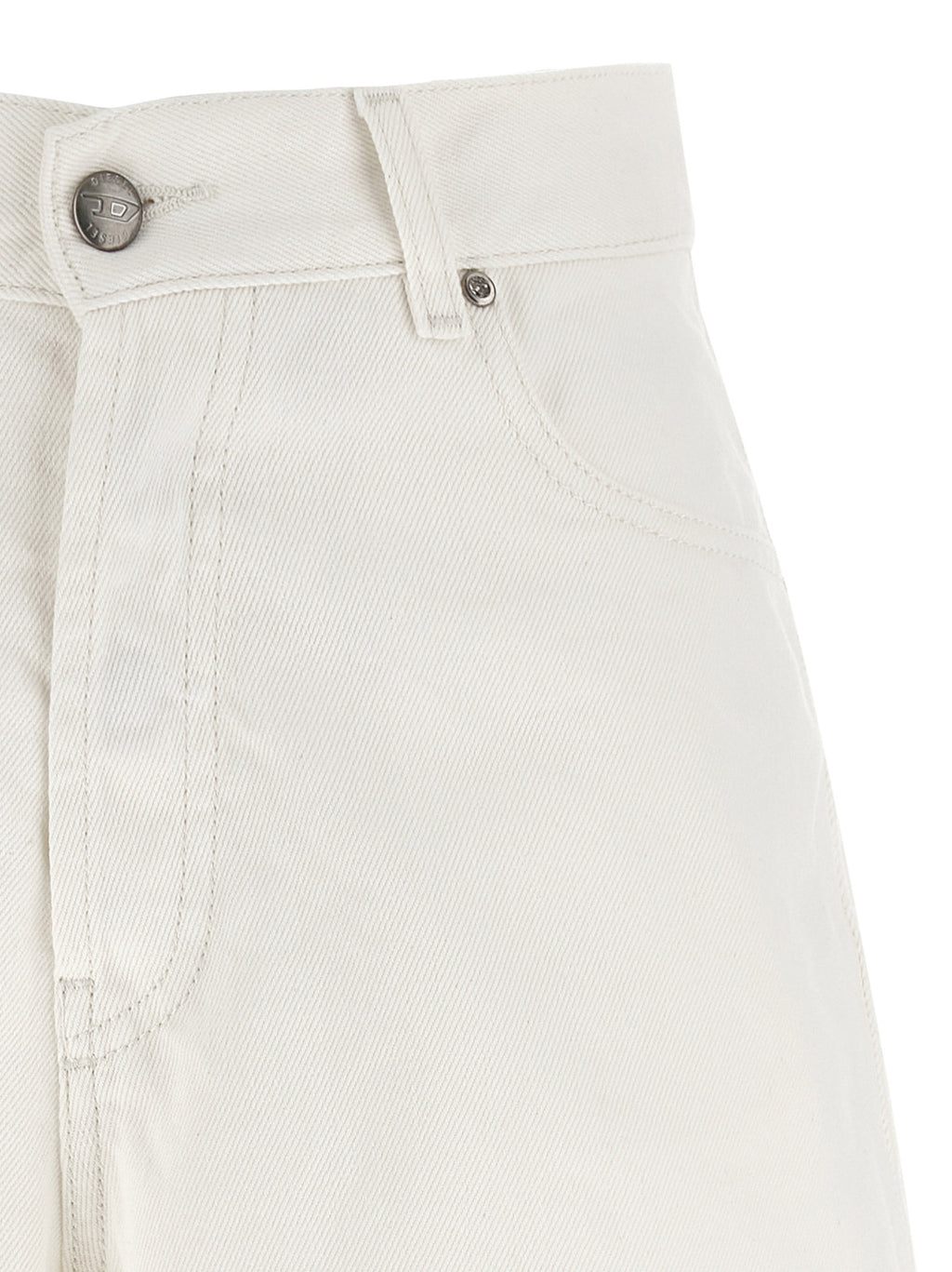 Diesel White Cotton Bermuda Shorts