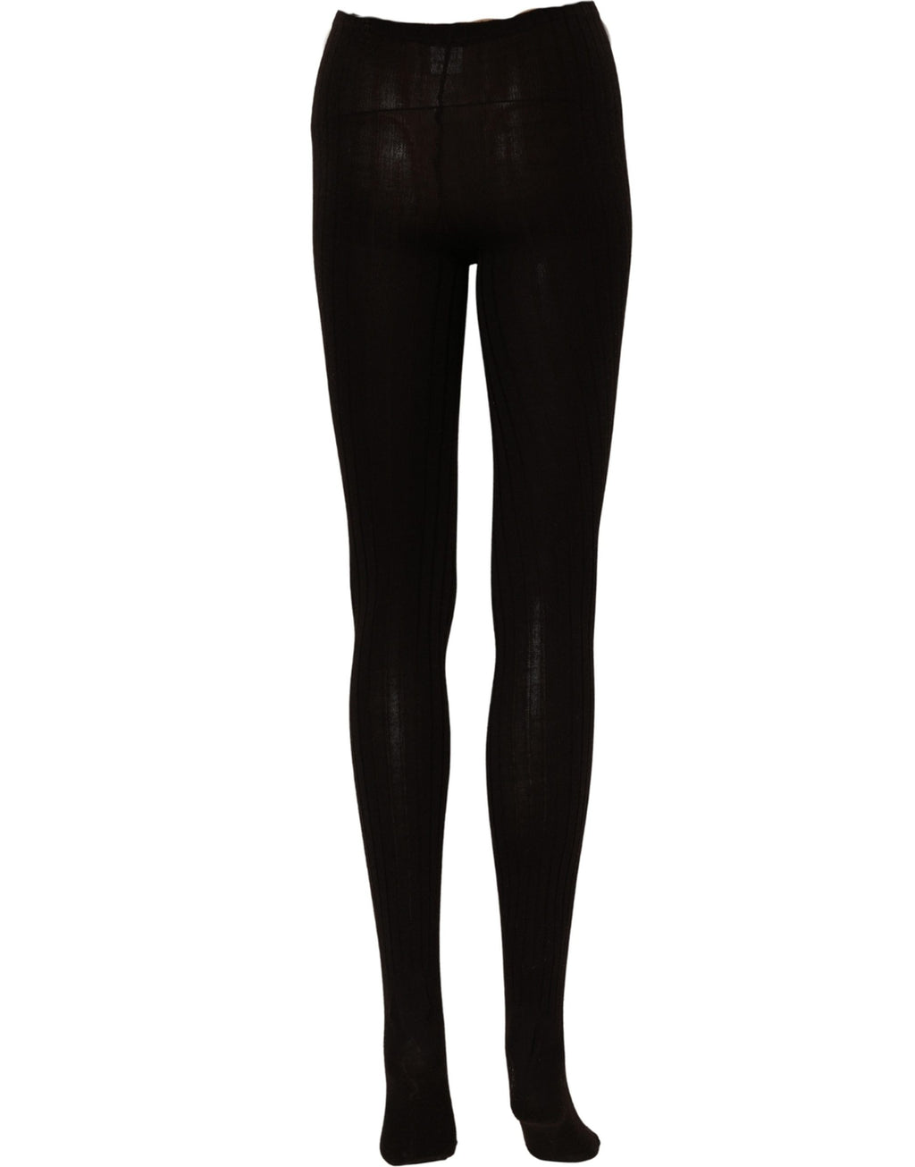 Dolce & Gabbana Black Wool Tights Stocking Pantyhose One Size Socks