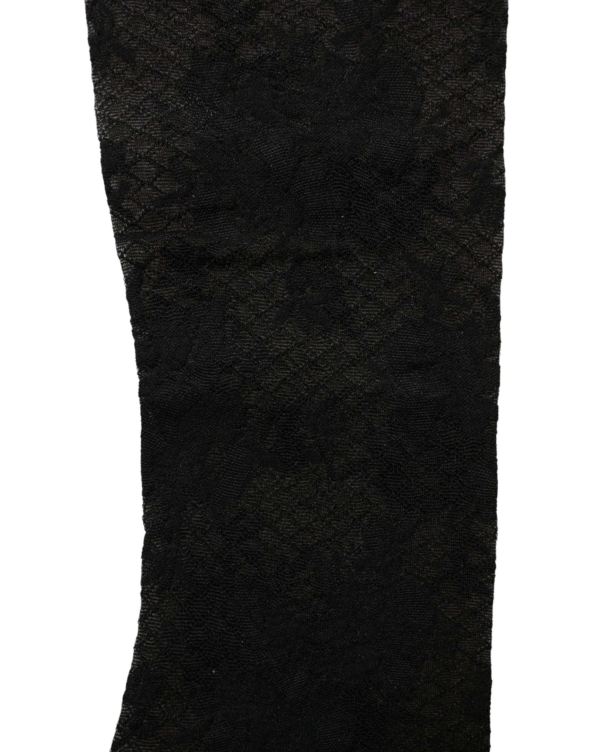 Dolce & Gabbana Black Floral Lace Nylon Stretch Stockings Socks