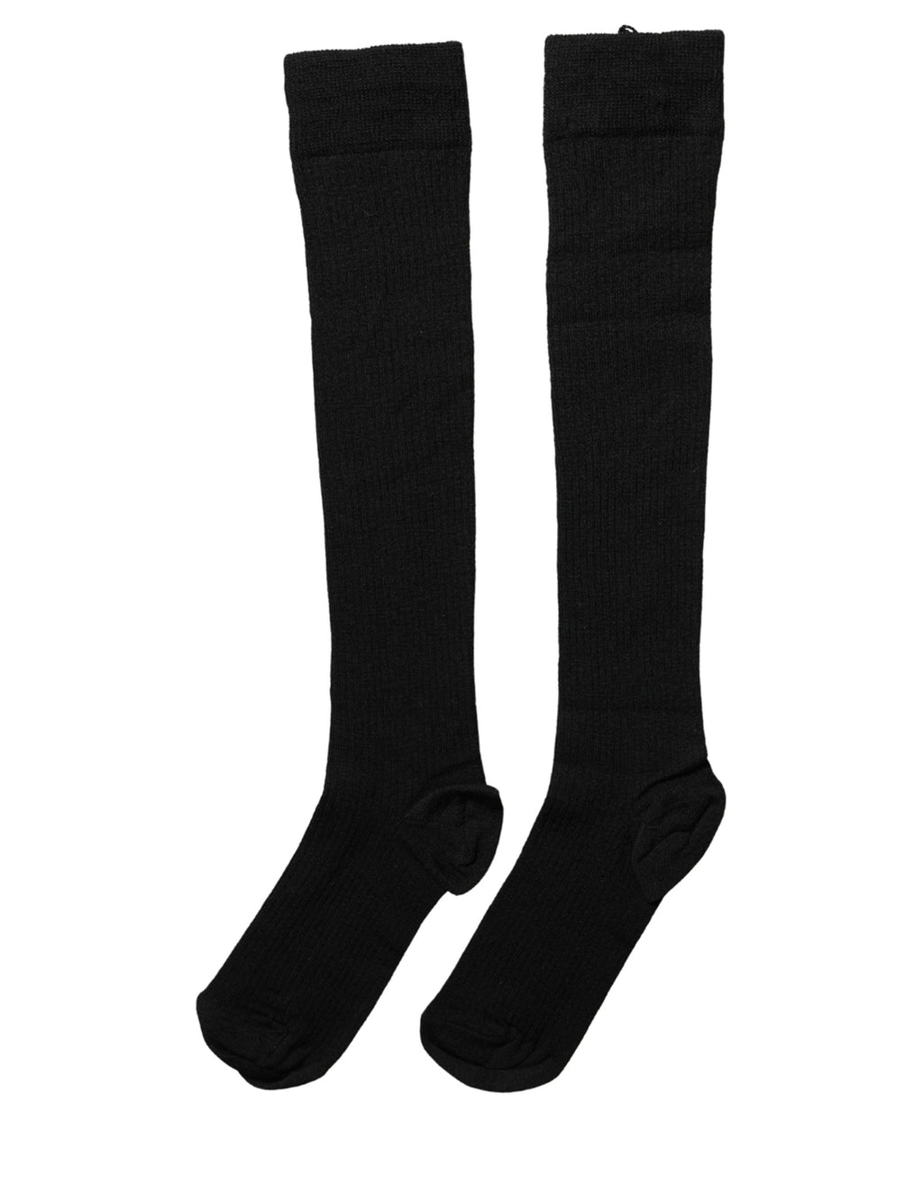 Dolce & Gabbana Black Wool Knit Calf Long Women Accessory Socks