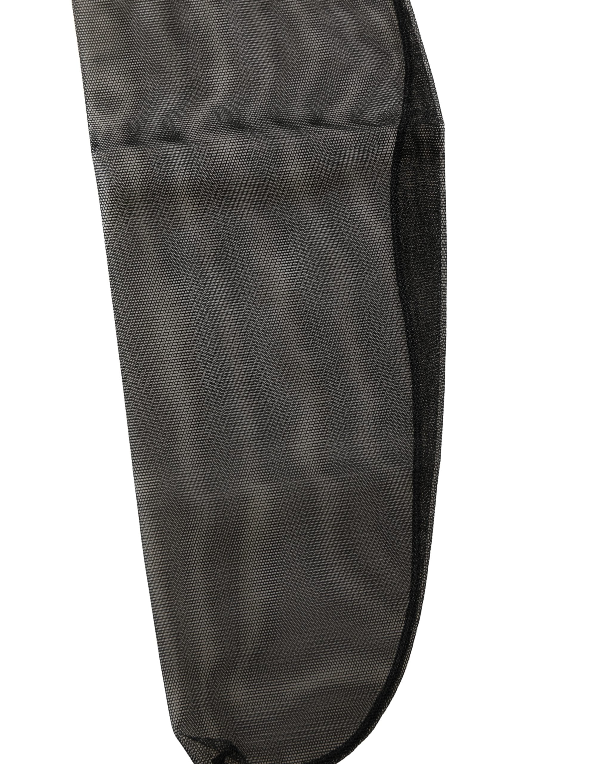 Dolce & Gabbana Black Nylon Mesh Sheer Calf Long Accessory Socks