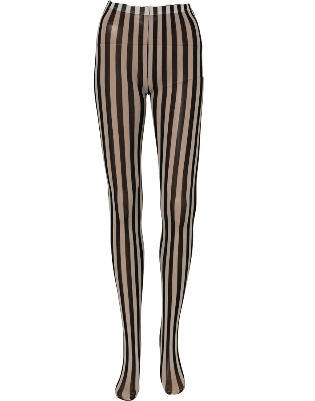 Dolce & Gabbana Black White Stripes Tights Stocking Pantyhose Socks