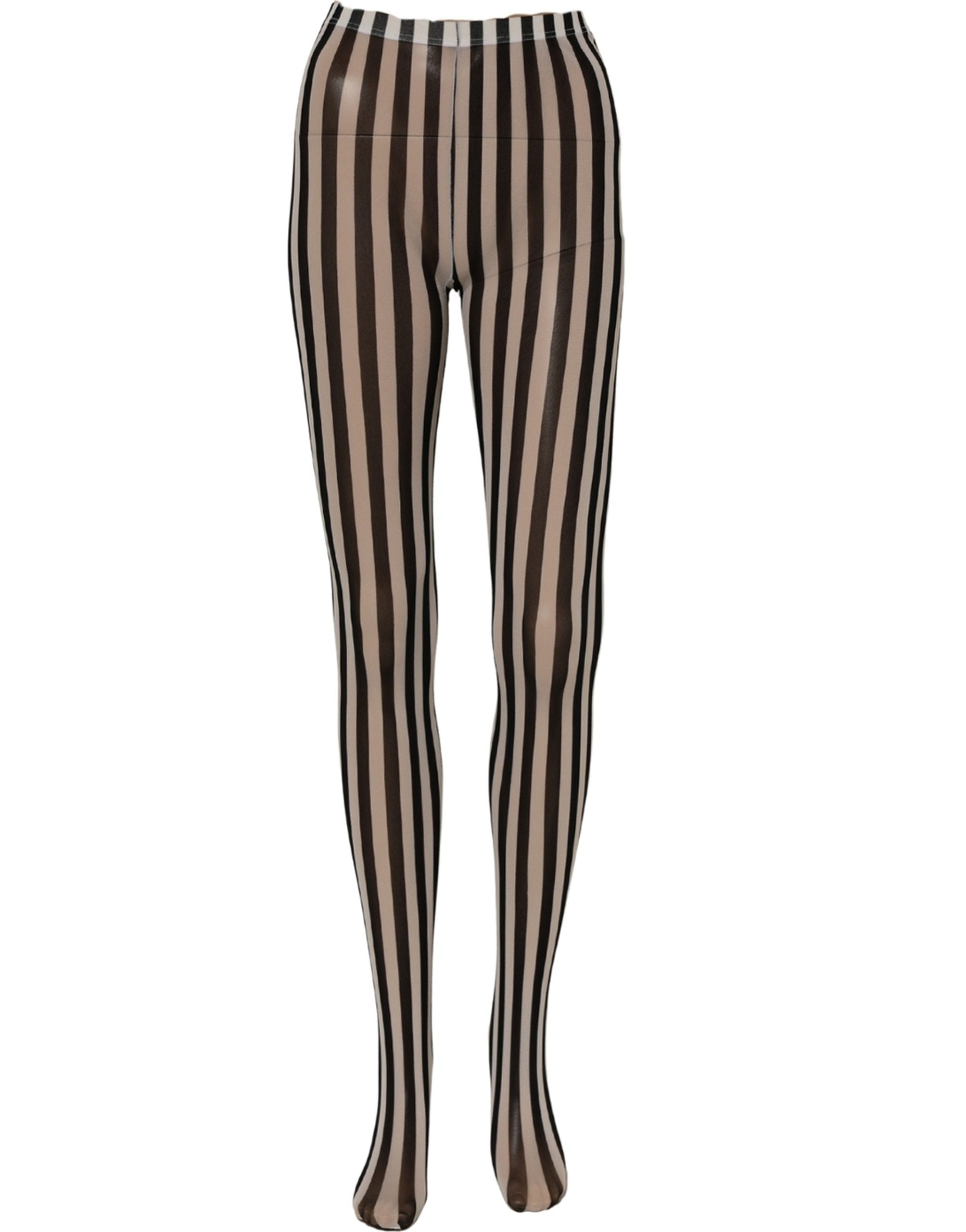 Dolce & Gabbana Black White Stripes Tights Stocking Pantyhose Socks