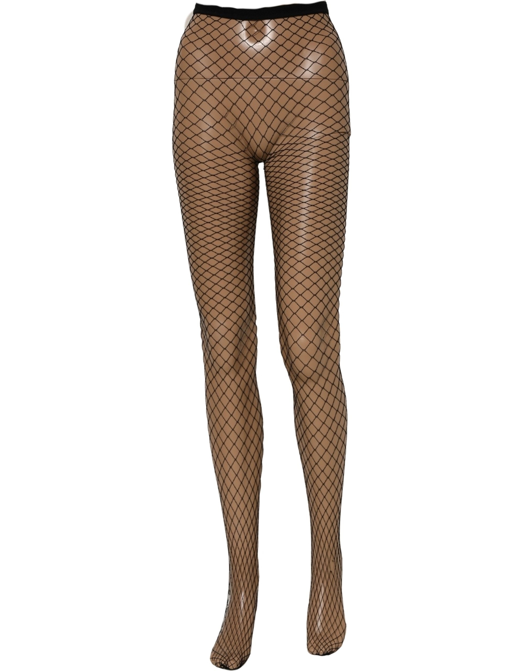Dolce & Gabbana Black Fishnet Tights Stocking Pantyhose One Size Socks