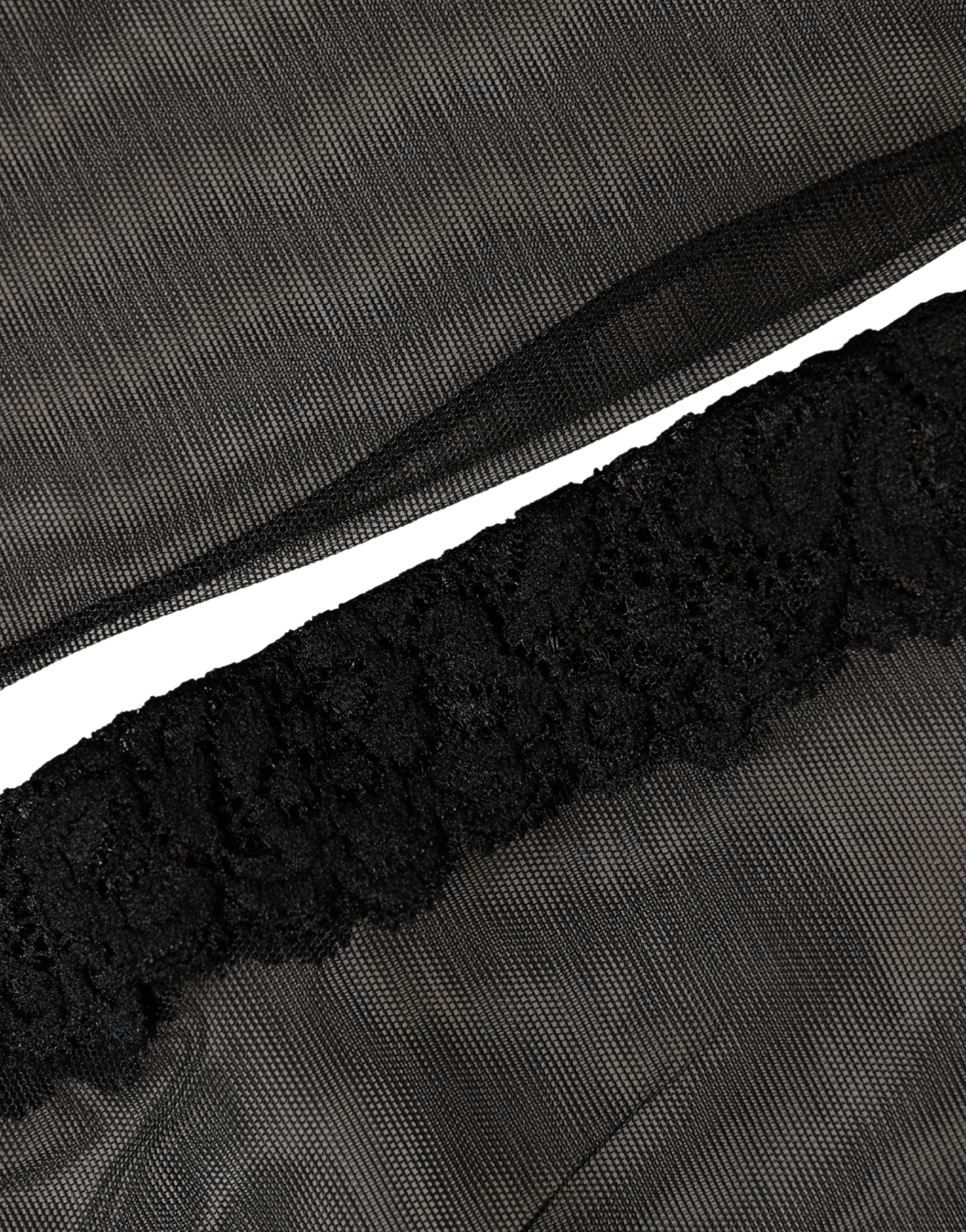 Dolce & Gabbana Black Nylon Mesh Sheer Calf Long Accessory Socks