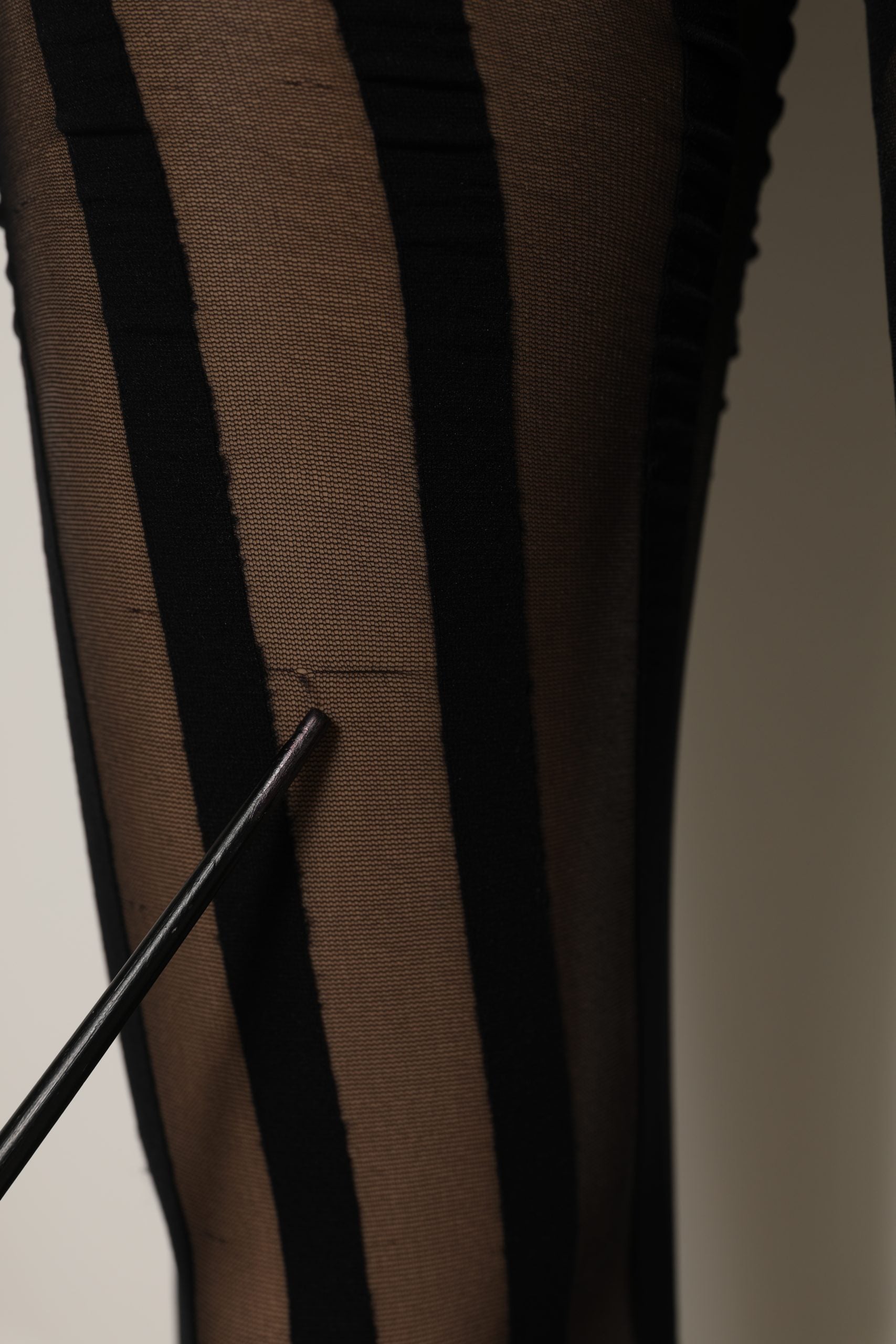 Dolce & Gabbana Black Nylon Stripes Tights Stockings Pantyhose Socks