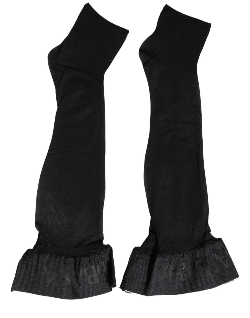 Dolce & Gabbana Black Nylon Logo Calf Long Women Accessory Socks