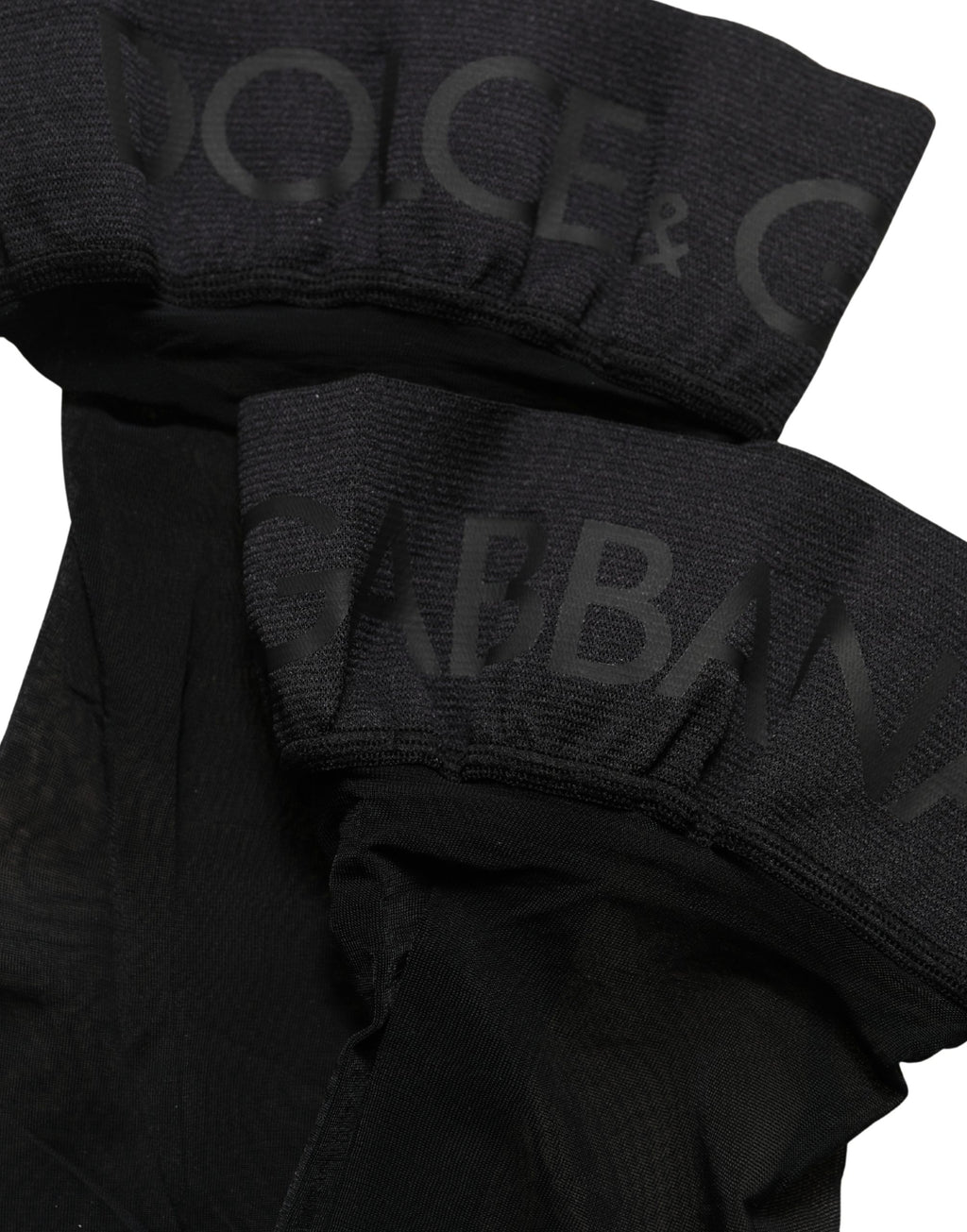 Dolce & Gabbana Black Nylon Logo Calf Long Women Accessory Socks