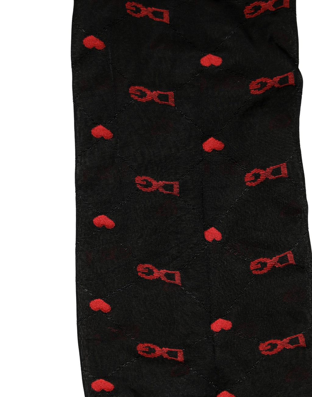 Dolce & Gabbana Black Nylon Hearts Tights Stocking Pantyhose Socks