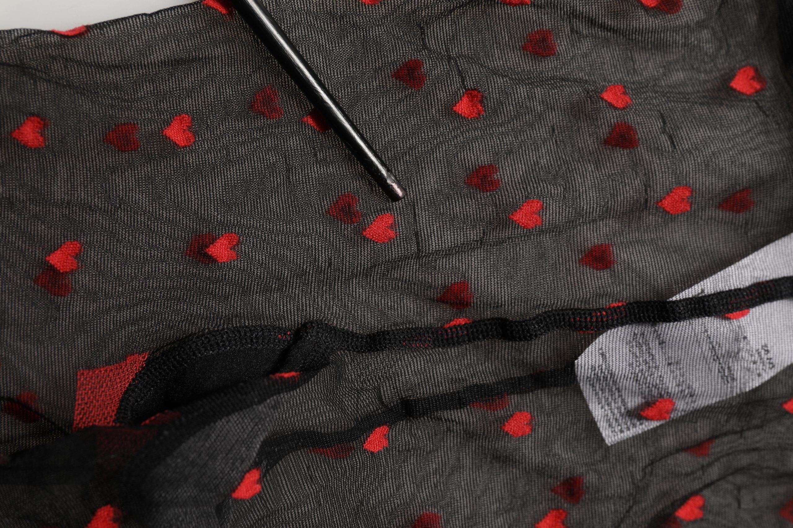 Dolce & Gabbana Black Nylon Hearts Tights Stocking Pantyhose Socks