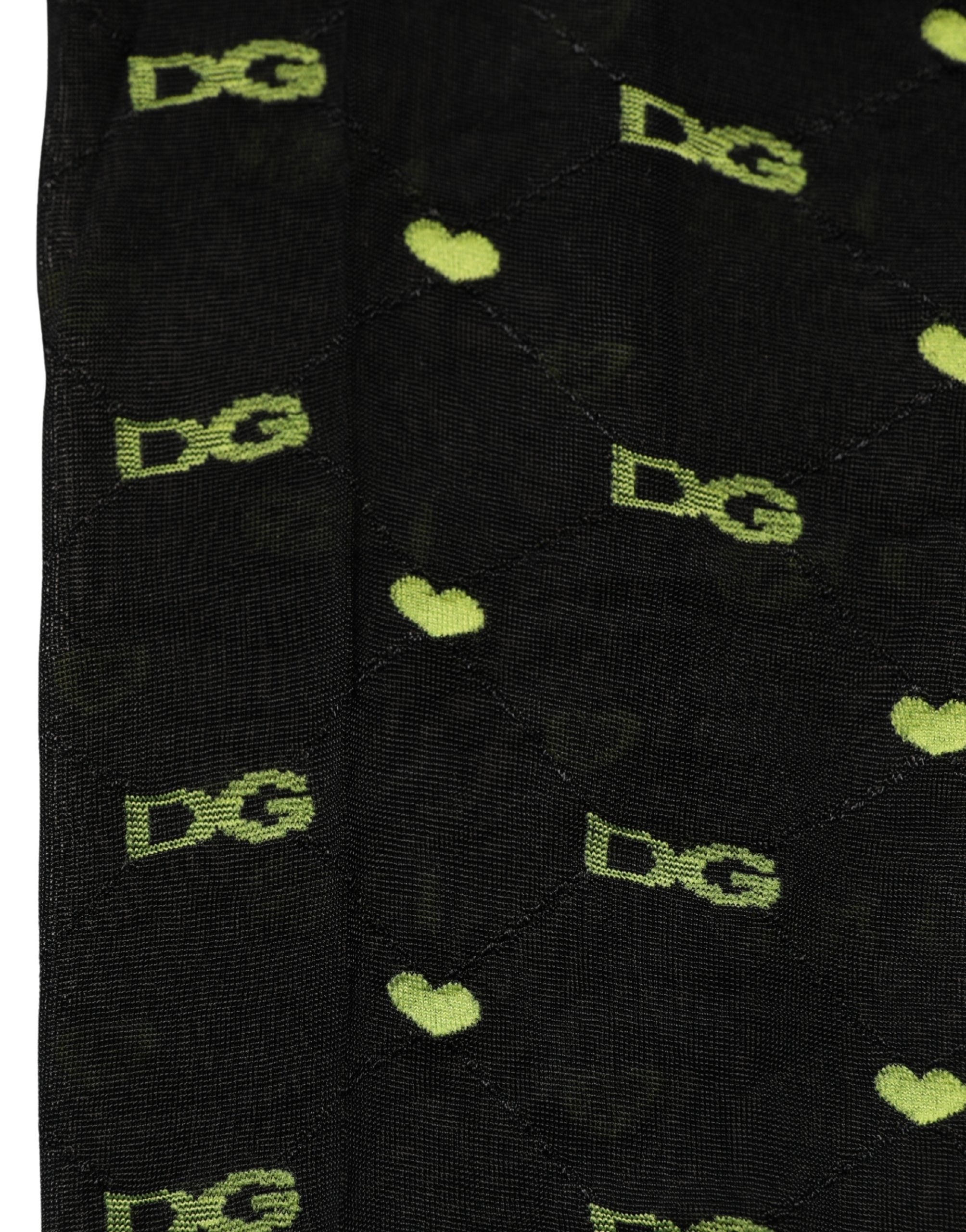Dolce & Gabbana Black Nylon Logo Tights Stocking Pantyhose Socks