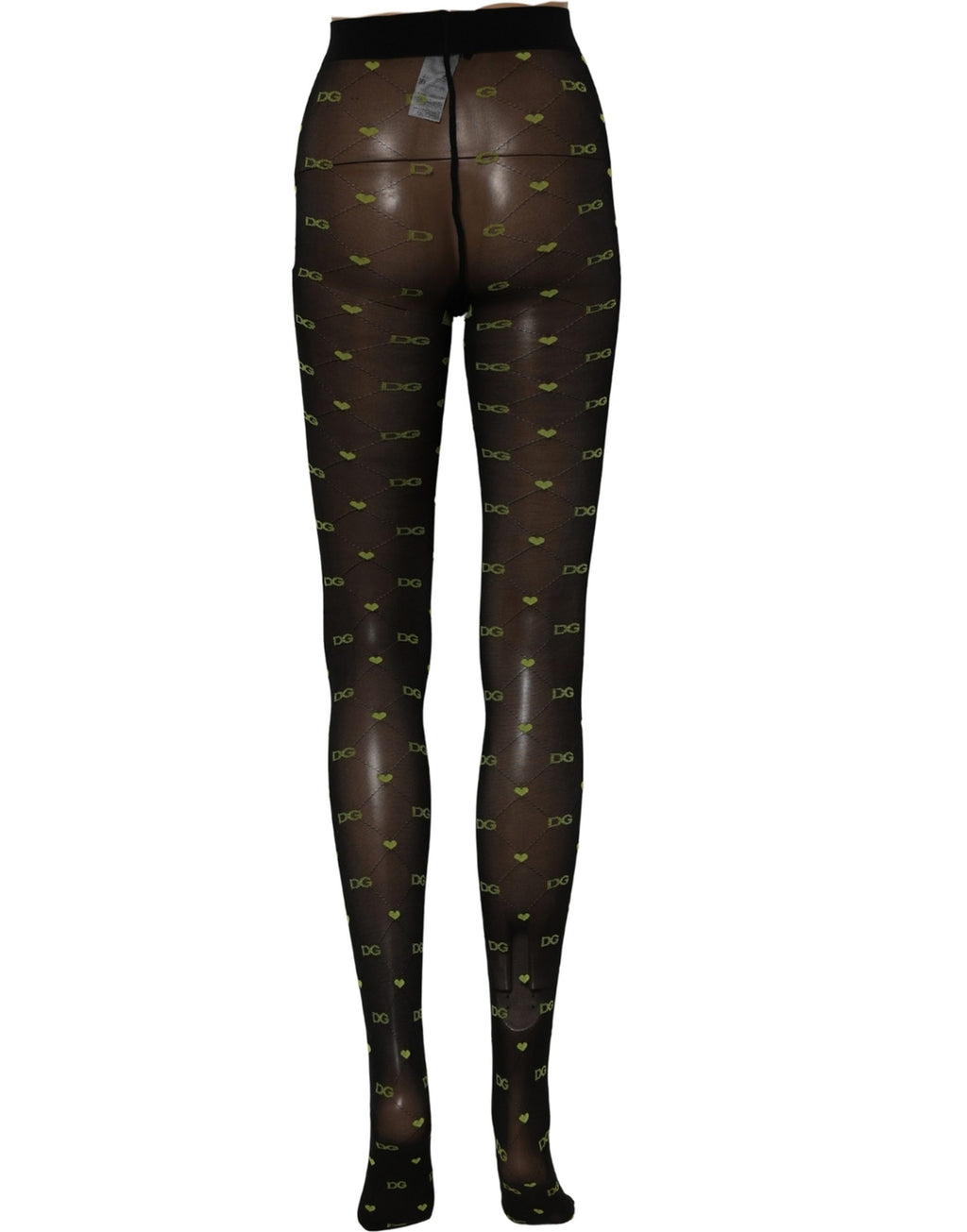 Dolce & Gabbana Black Nylon Logo Tights Stocking Pantyhose Socks