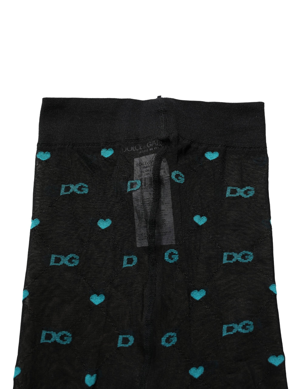 Dolce & Gabbana Black Nylon Logo Tights Stocking Pantyhose Socks