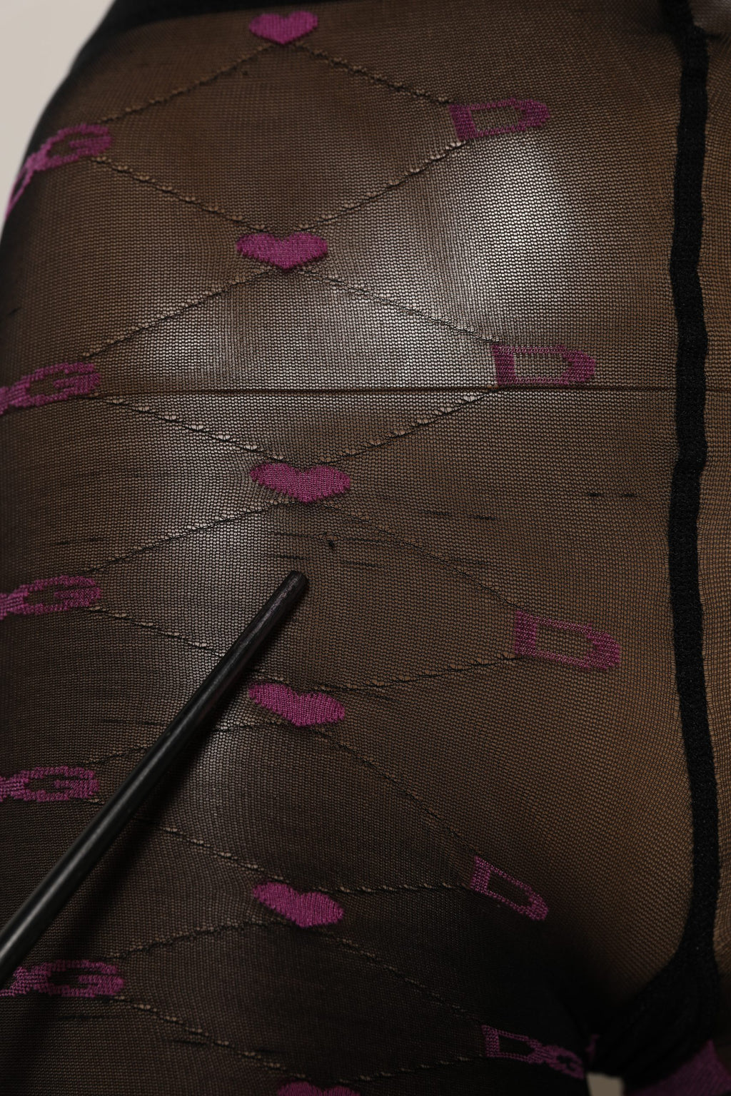 Dolce & Gabbana Black Nylon Hearts Tights Stocking Pantyhose Socks