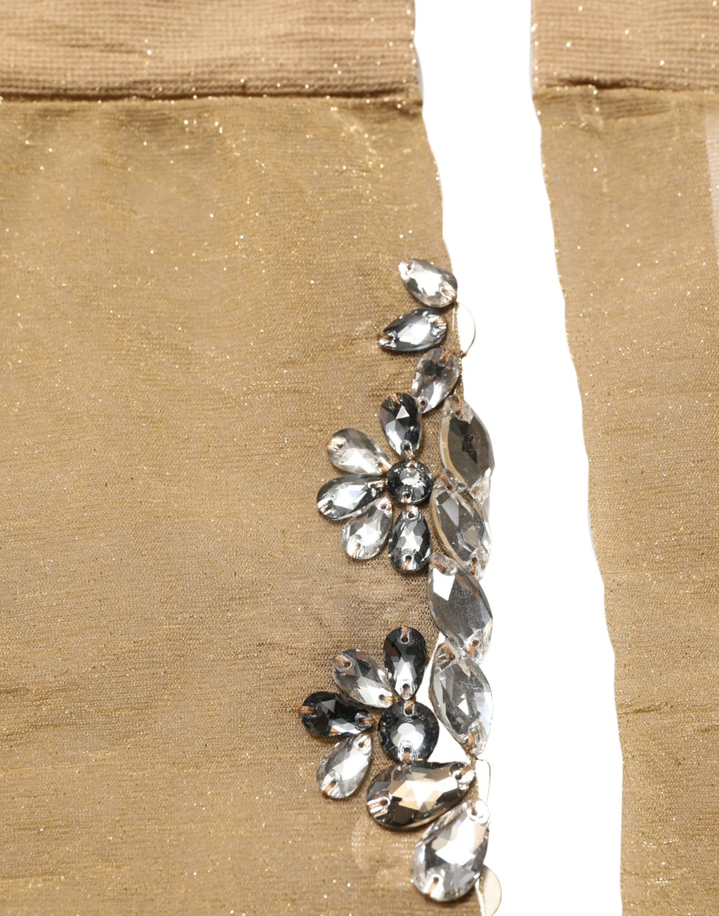 Dolce & Gabbana Brown Stretch Floral Clear Crystal Stockings Socks