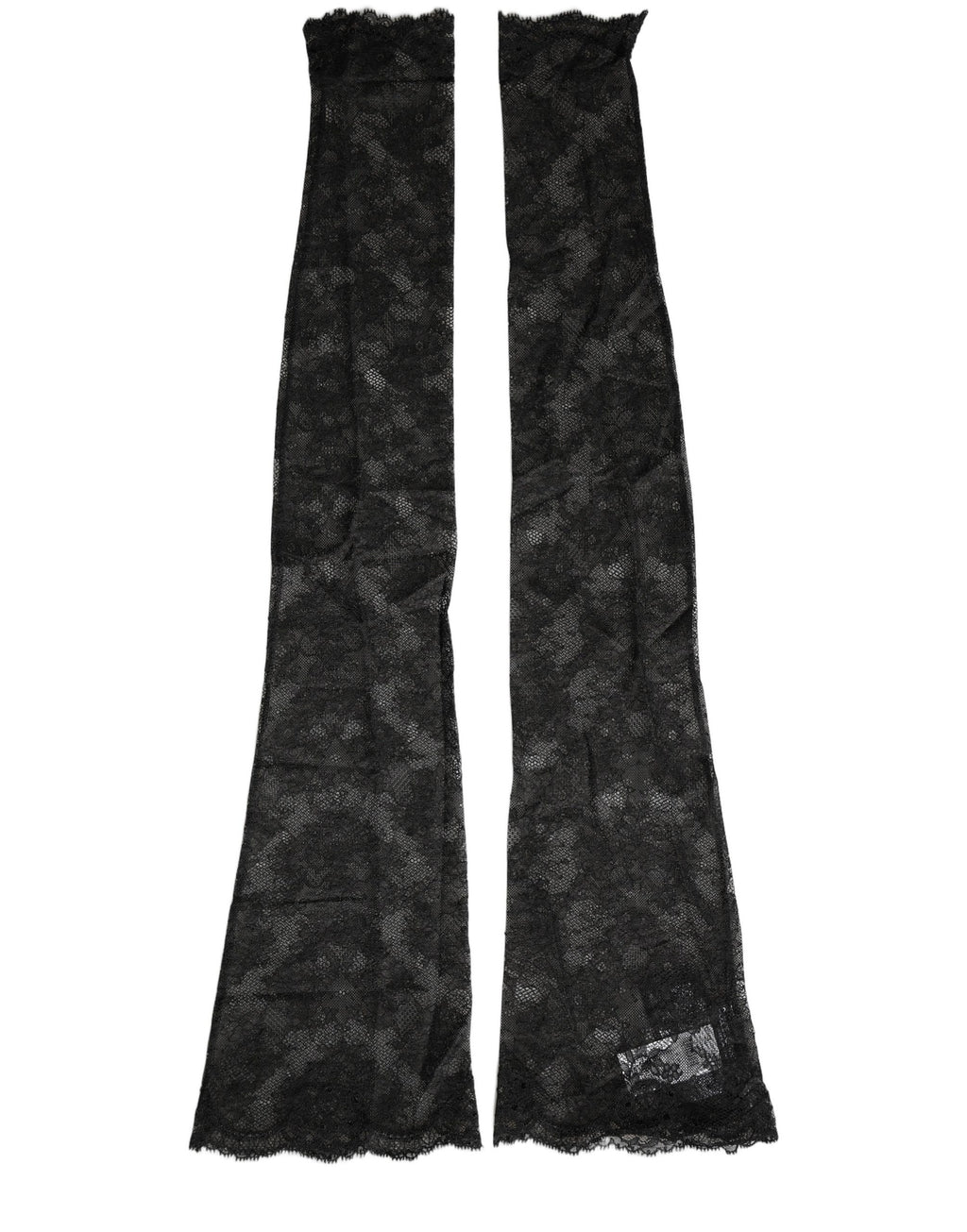 Dolce & Gabbana Black Floral Lace Nylon Stretch Knee High Socks
