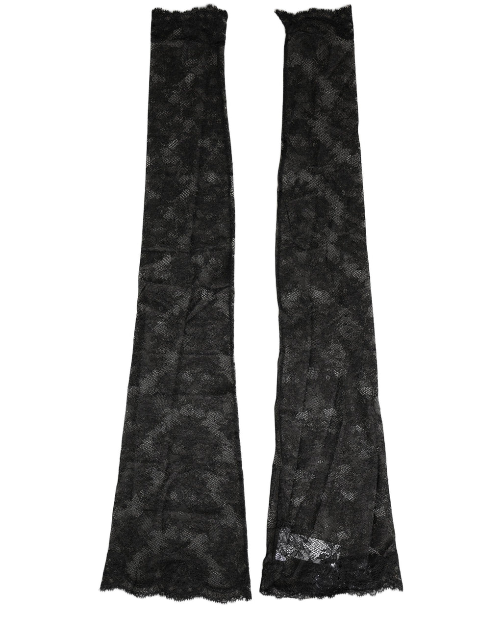 Dolce & Gabbana Black Floral Lace Nylon Stretch Knee High Socks