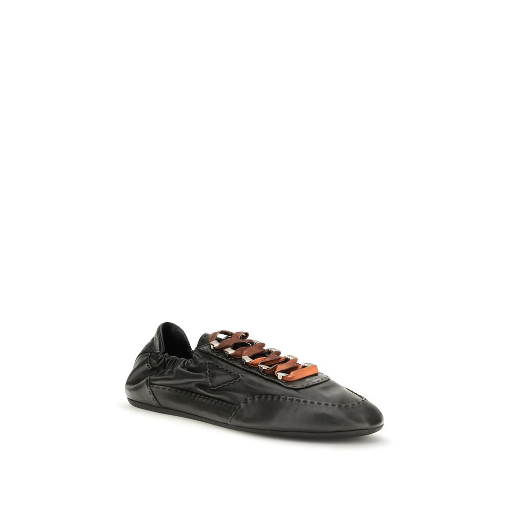 Prada Black Lamb Ovis Aries Aries Chunky Sneakers