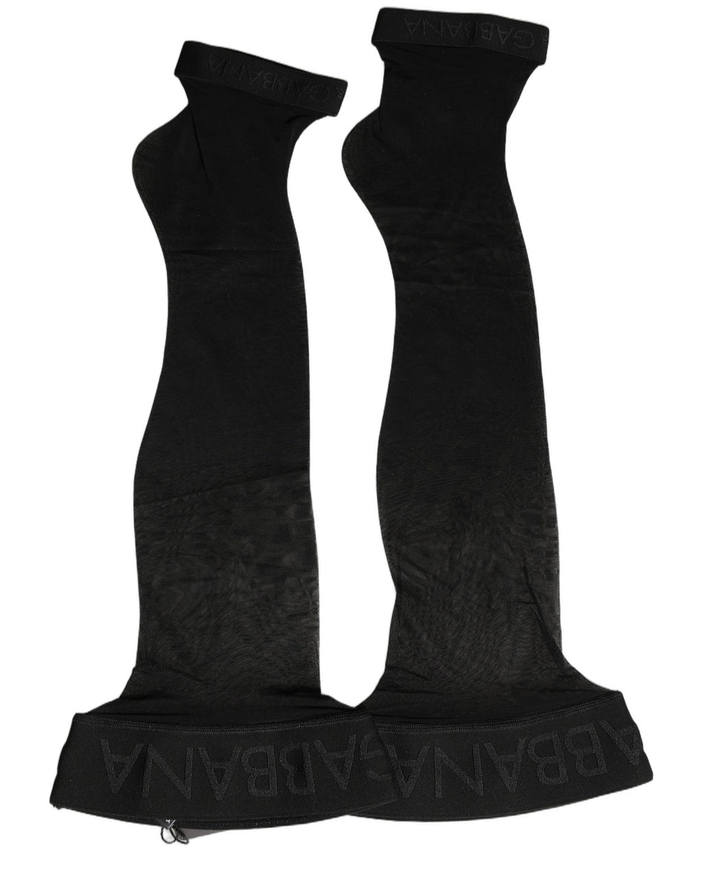 Dolce & Gabbana Black Nylon Logo Calf Long Women Accessory Socks