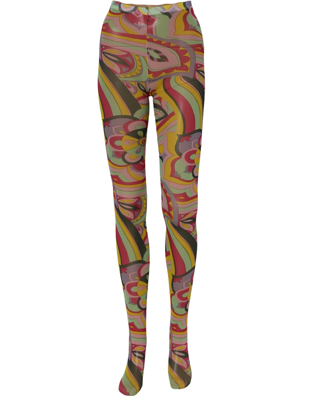 Dolce & Gabbana Multicolor Floral Print Tights Stockings Socks