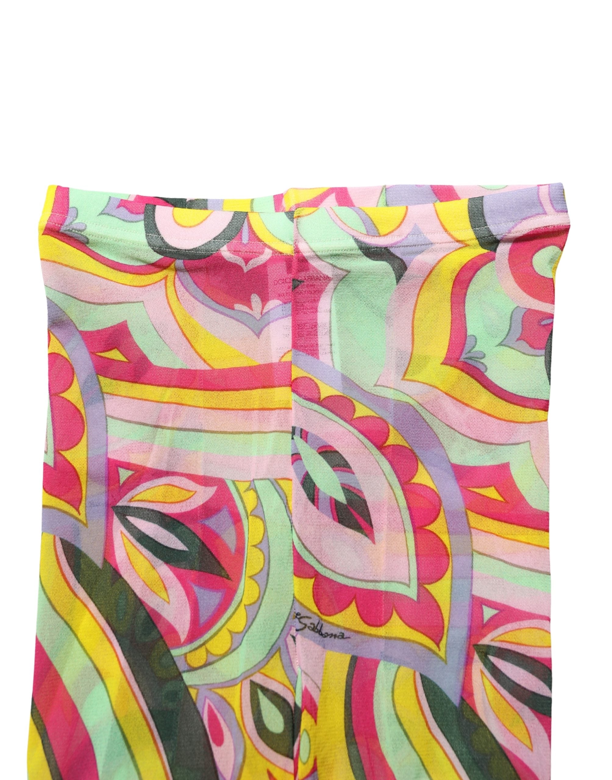 Dolce & Gabbana Multicolor Floral Print Tights Stockings Socks