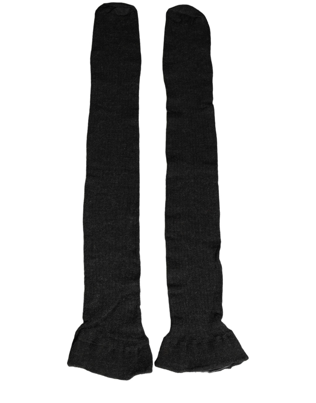 Dolce & Gabbana Dark Gray Wool Over Calf Long Women Accessory Socks