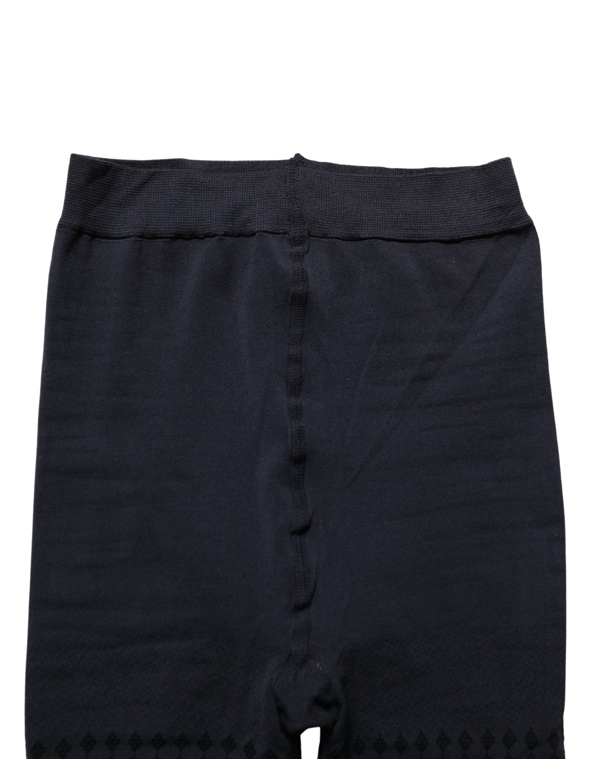 Dolce & Gabbana Black Nylon Tights Stocking Pantyhose Socks