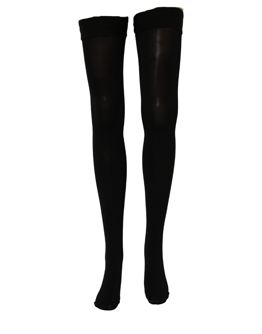 Dolce & Gabbana Black 100% Nylon Thigh High Stockings Socks