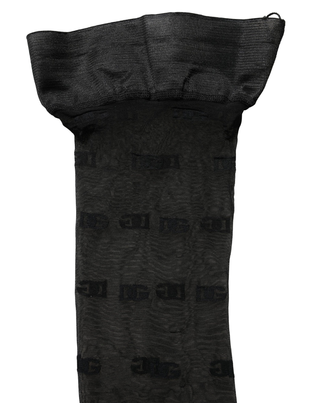 Dolce & Gabbana Black Sheer Logo Monogram Tights Stockings Socks