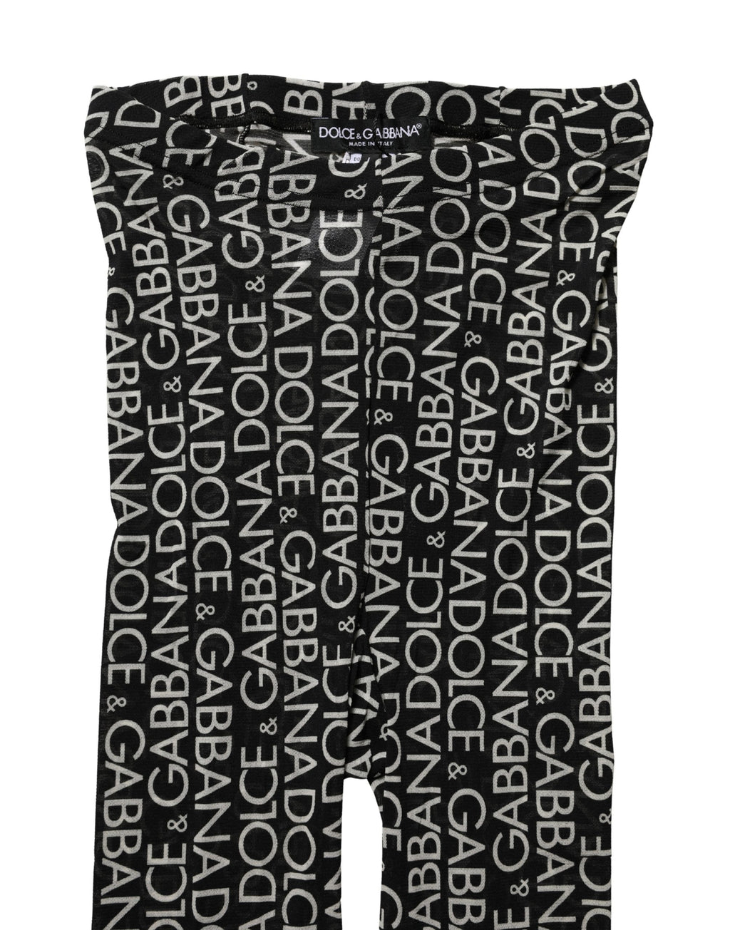 Dolce & Gabbana Black White All Over Print Sheer Stretch Tights Socks