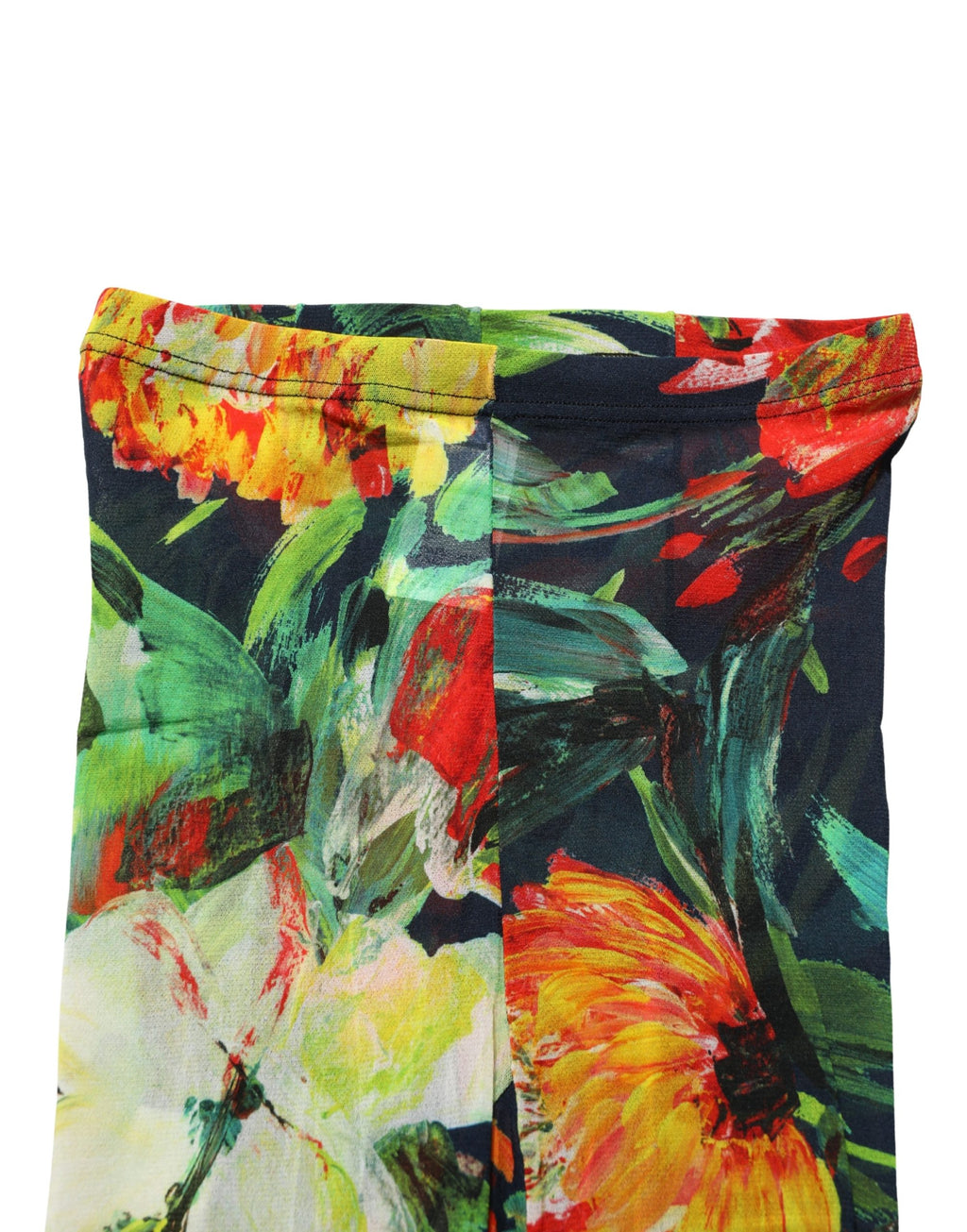 Dolce & Gabbana Black Floral Print Tights Sheer Stockings Socks