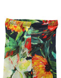 Dolce & Gabbana Black Floral Print Tights Sheer Stockings Socks