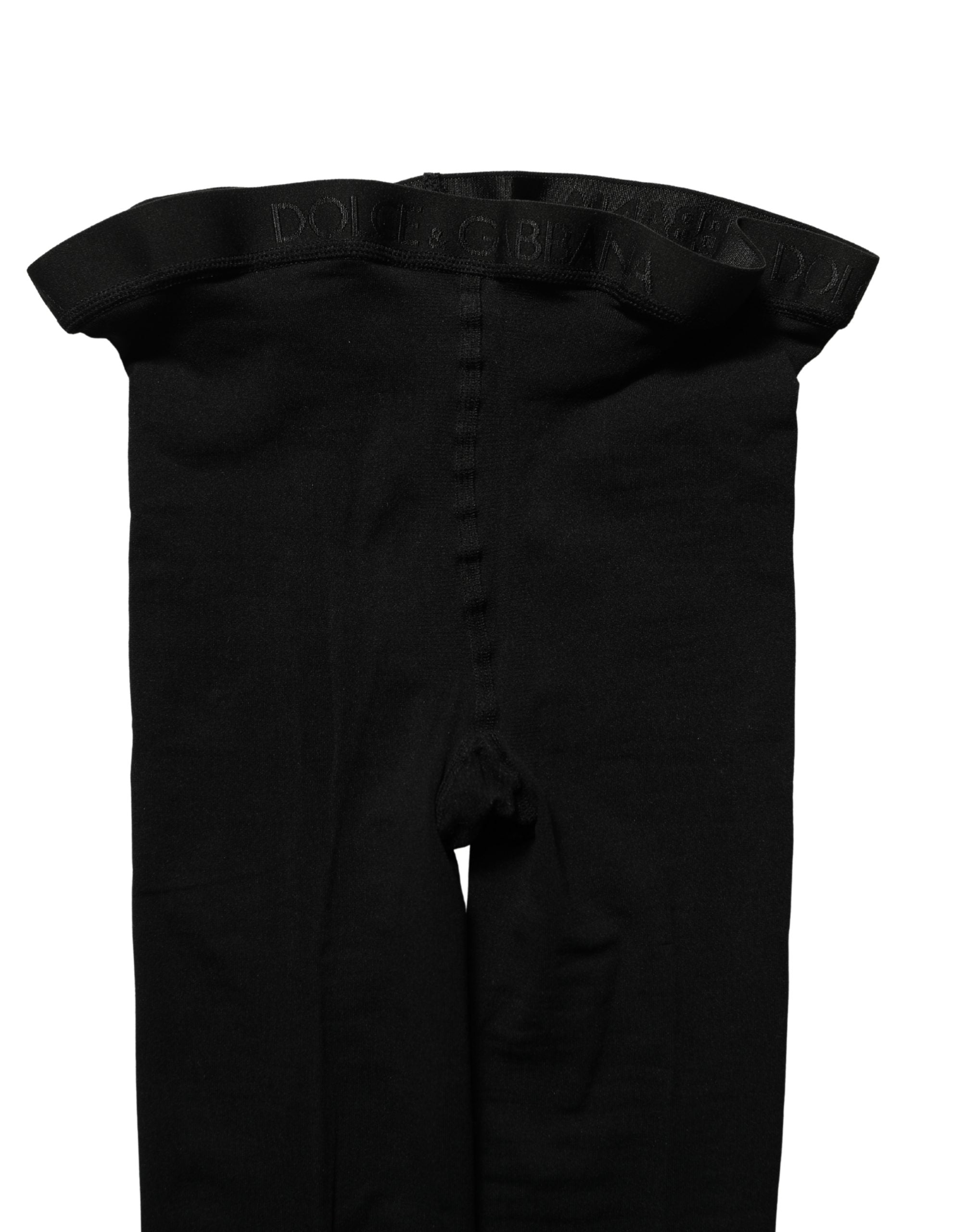 Dolce & Gabbana Black Nylon Tights Stockings Pantyhose Socks