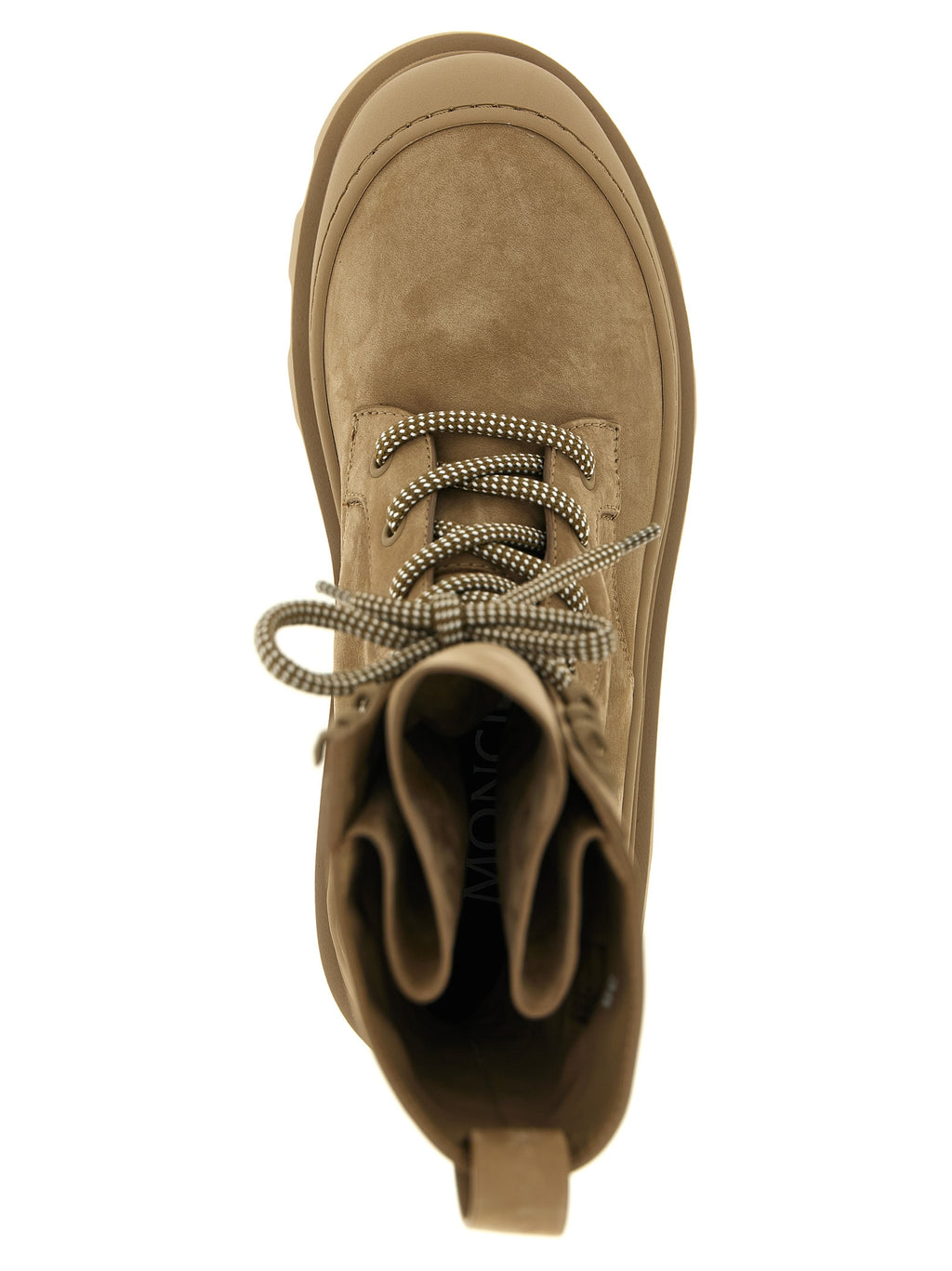 Moncler Beige Leather Lace-Up Boots