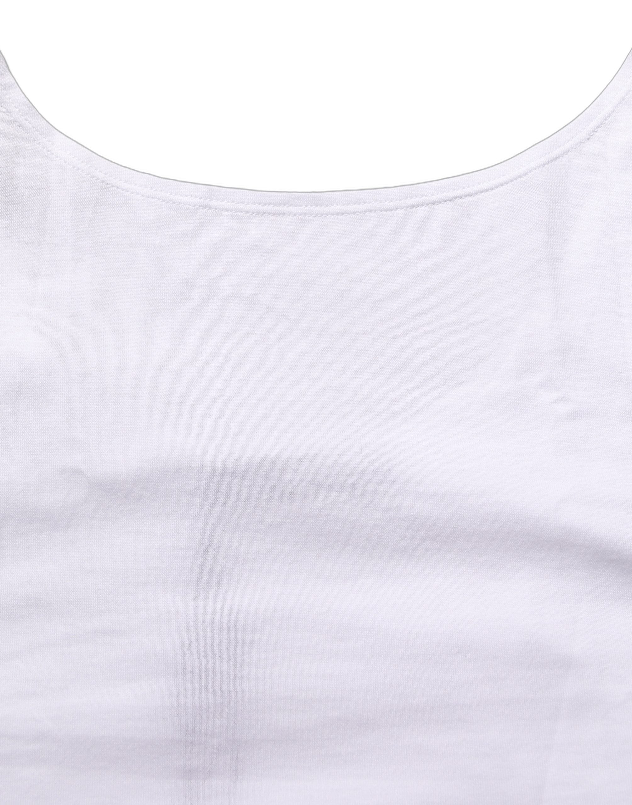 Dolce & Gabbana White Cotton Sleeveless Cropped Tank Top
