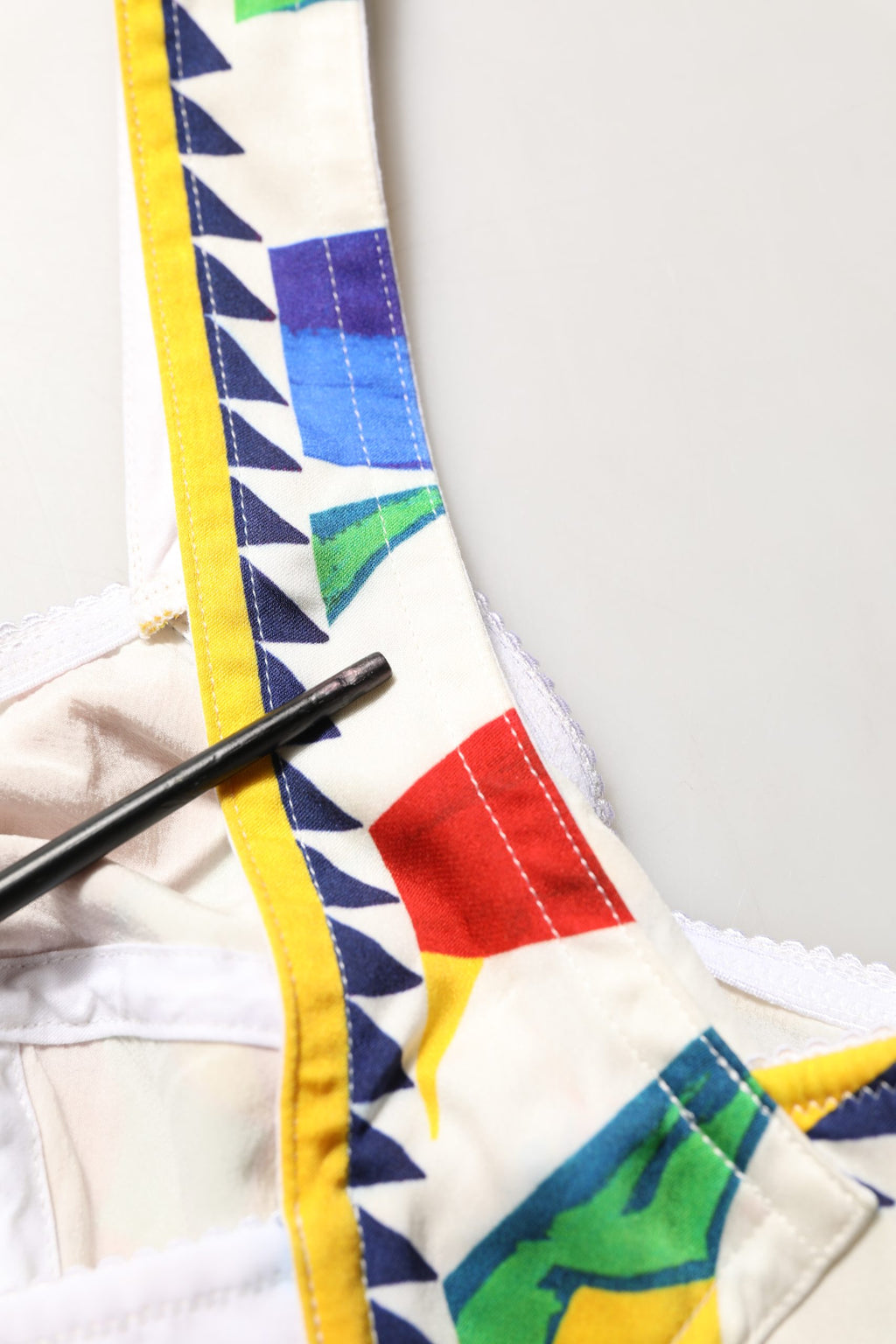 Dolce & Gabbana Multicolor Silk Carretto Print Cropped Tank Top