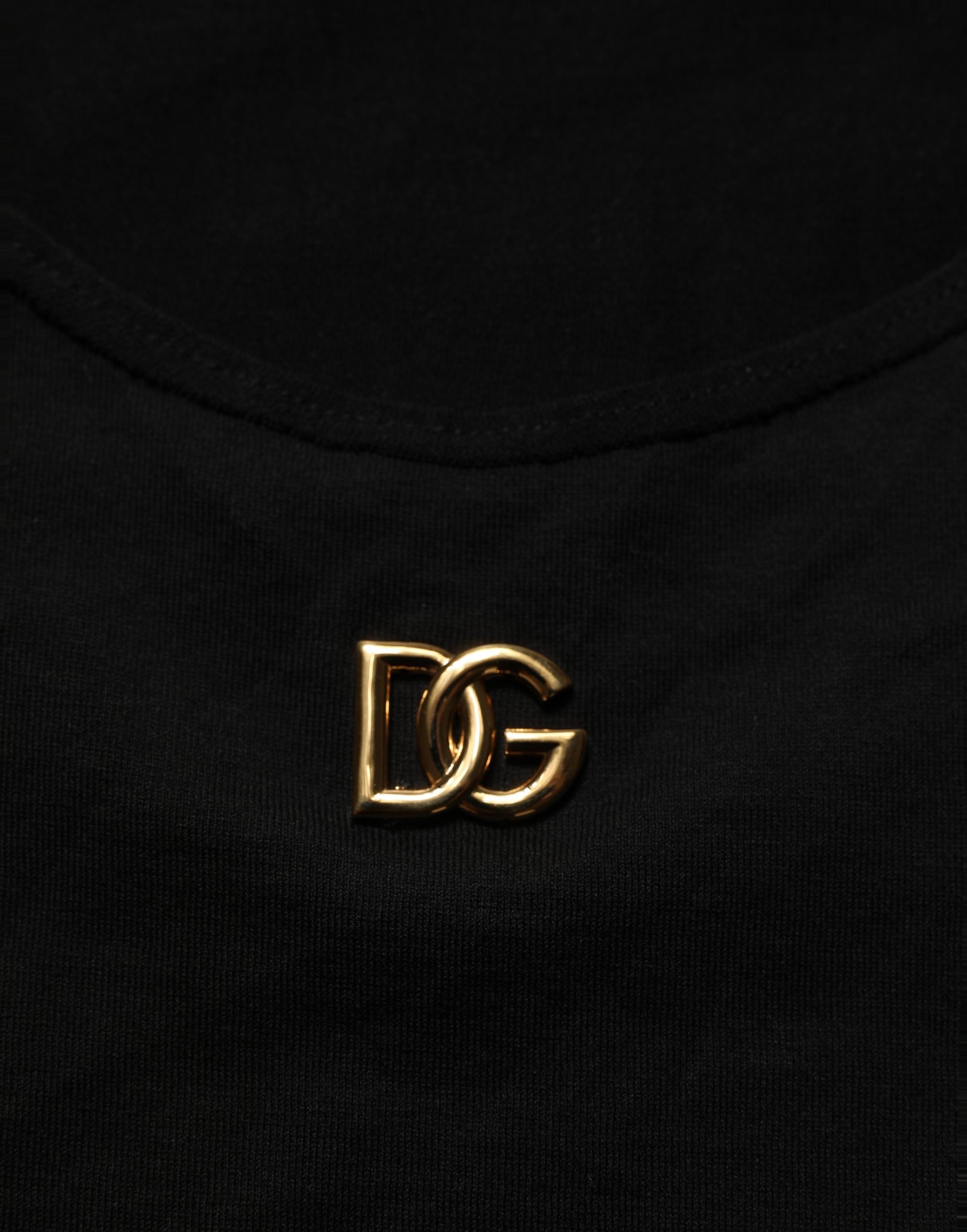 Dolce & Gabbana Black Gold DG Logo Cotton Sleeveless Tank Top