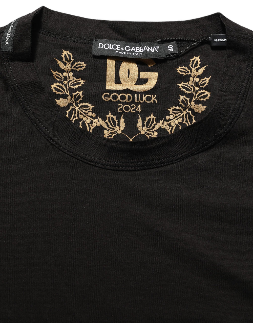 Dolce & Gabbana Black Cotton Crew Neck Short Sleeves T-shirt