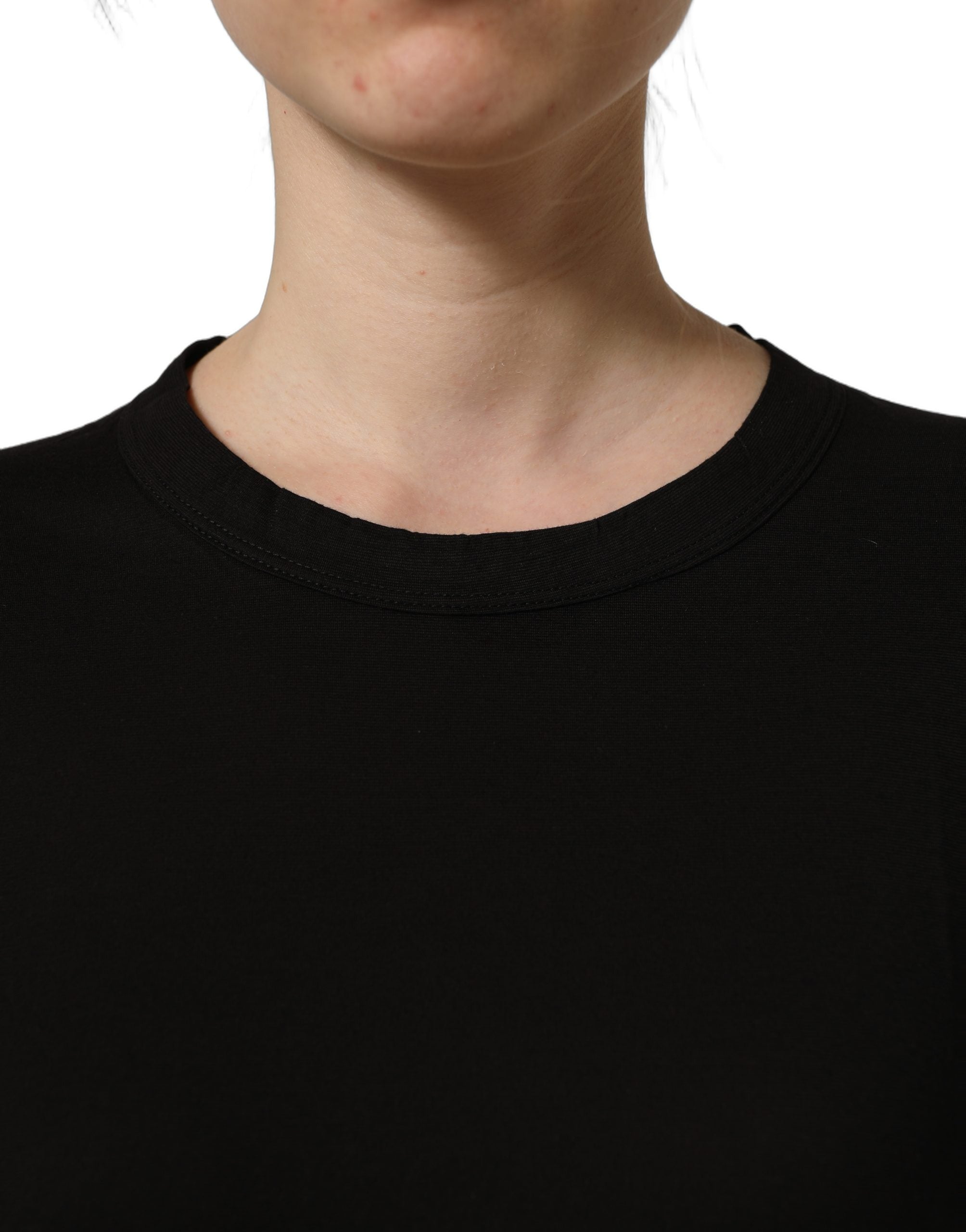 Dolce & Gabbana Black Cotton Crew Neck Short Sleeves T-shirt