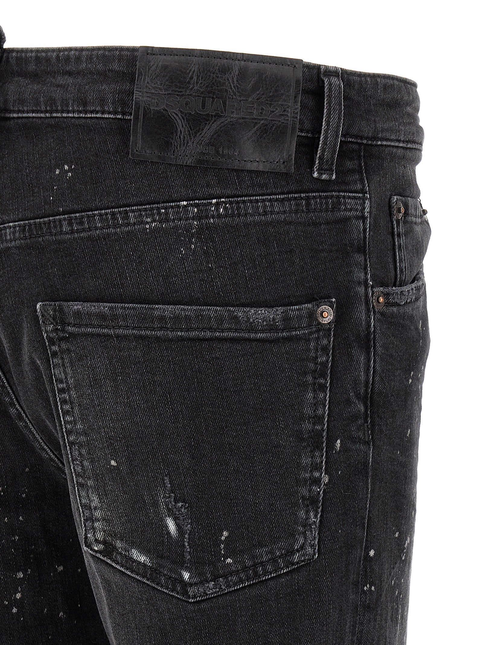 Dsquared² Black Cotton Slim Fit Jeans
