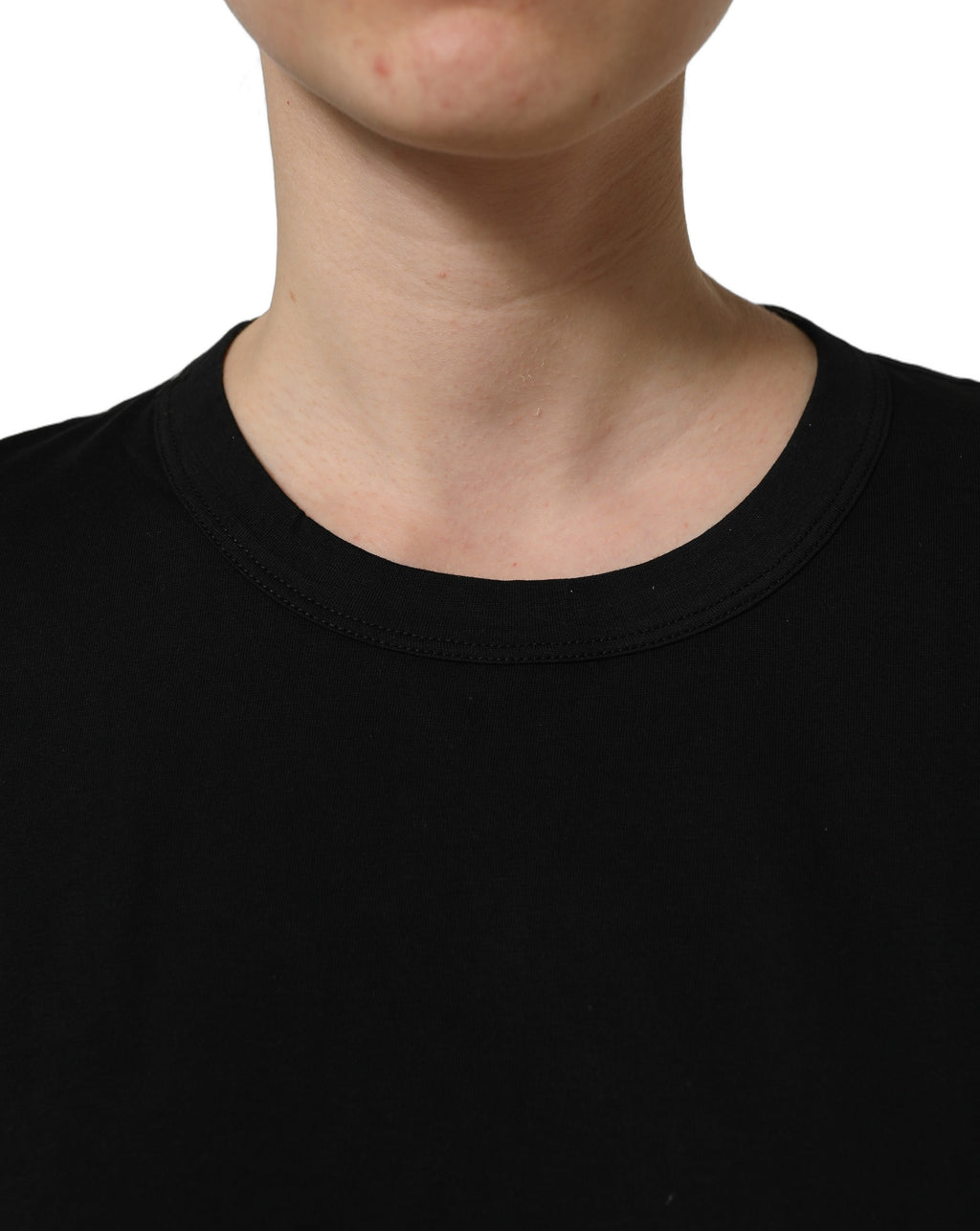 Dolce & Gabbana Black Cotton Crew Neck Short Sleeves T-shirt