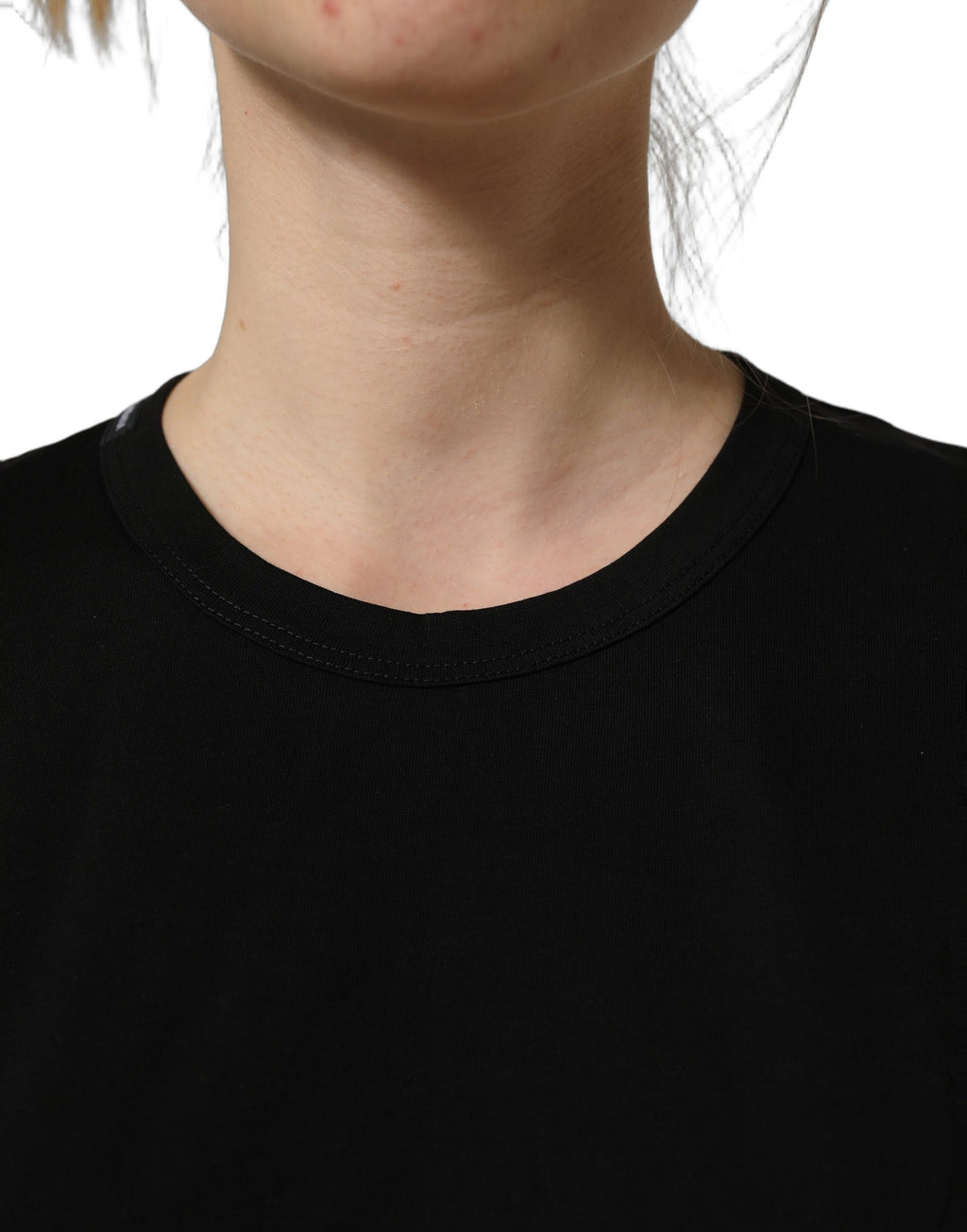Dolce & Gabbana Black Cotton Crew Neck Short Sleeves T-shirt