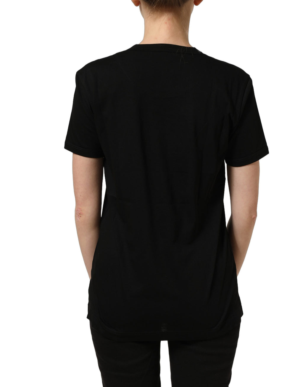 Dolce & Gabbana Black Cotton Crew Neck Short Sleeves T-shirt