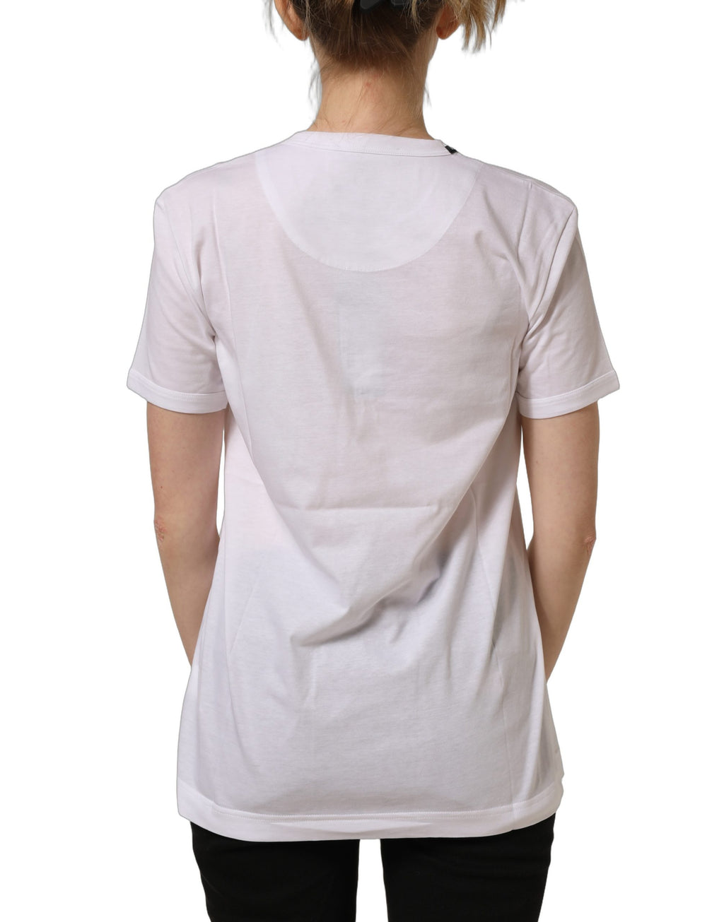 Dolce & Gabbana White Cotton Crew Neck Short Sleeves T-shirt