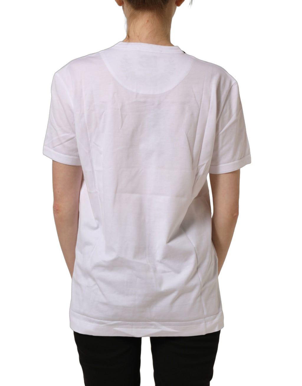 Dolce & Gabbana White Cotton Crew Neck Short Sleeves T-shirt