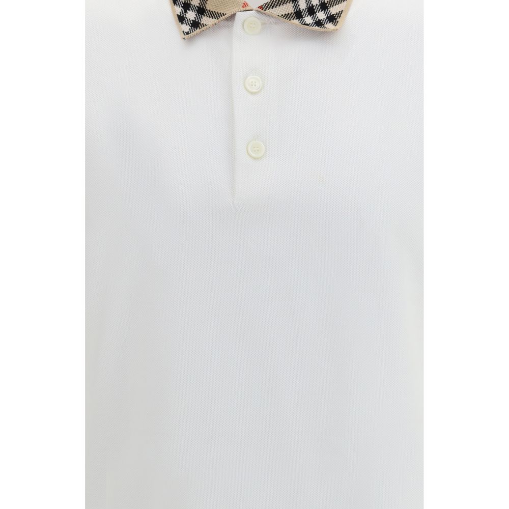 Burberry White Cotton Polo Shirt