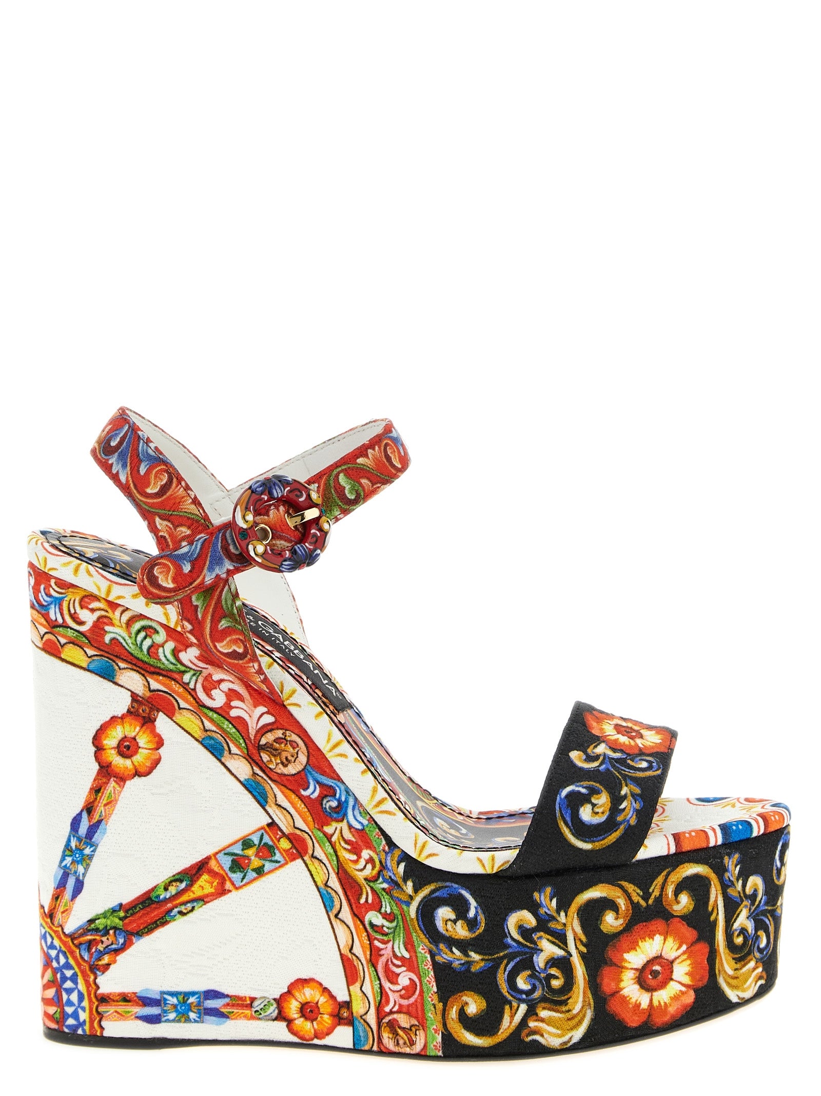 Dolce & Gabbana Multicolor Viscose Wedge Sandals